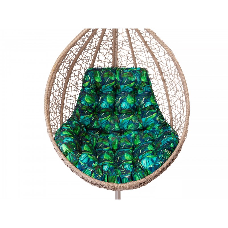 Poduszka na kokon "George" z oparciem, kolor niebieskie liście