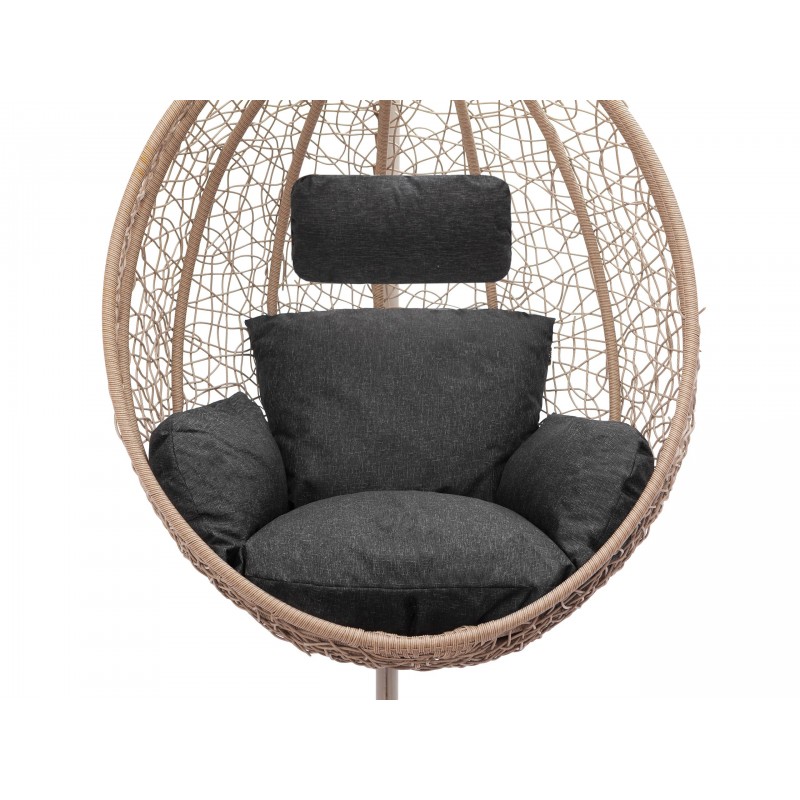 Poduszka na kokon "Barry" z oparciami, kolor czarny