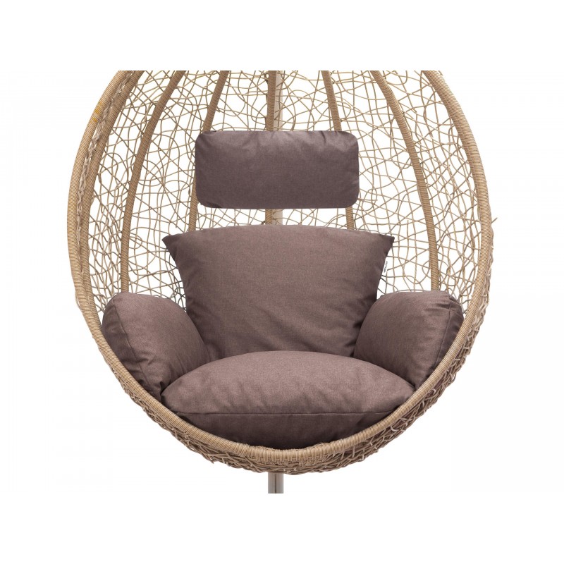 Poduszka na kokon "Barry" z oparciami, kolor brązowy