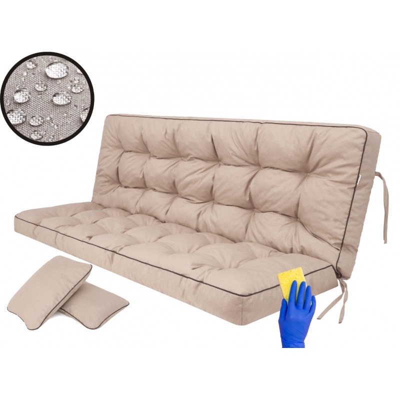 Poduszka na huśtawkę "Pola" z oparciem, 120cm, kolor beżowy