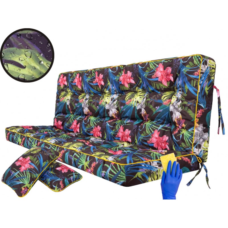 Poduszka na huśtawkę "Pola" z oparciem, 140cm, kolorowe liście