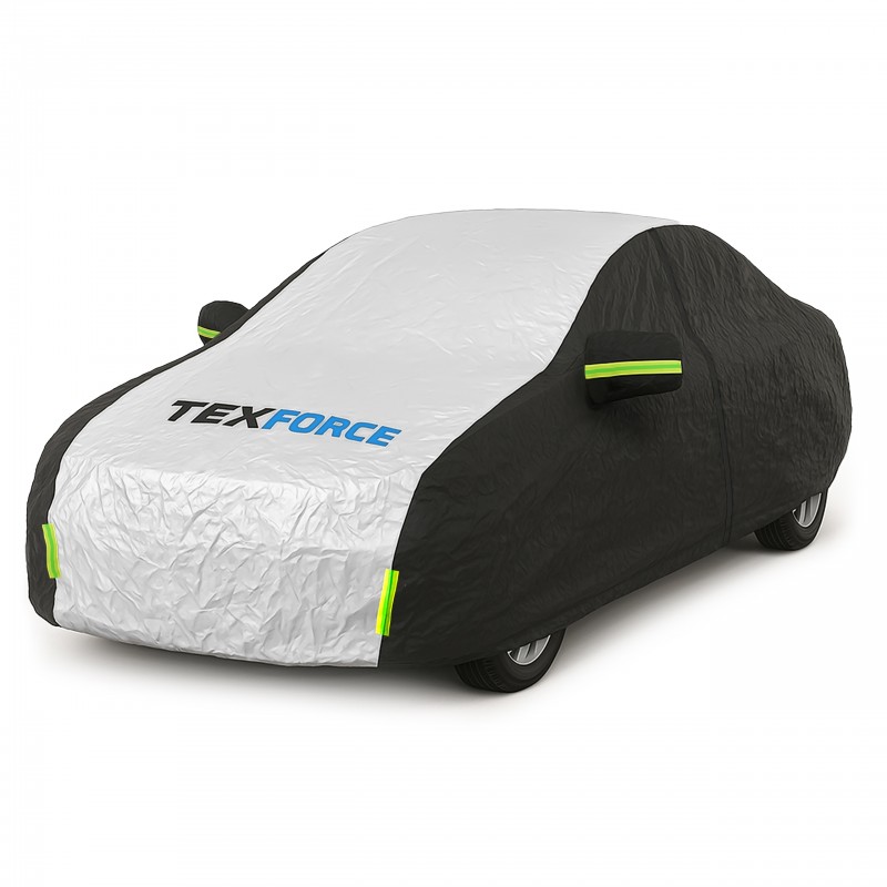 Całoroczny pokrowiec na samochód sedan TEXFORCE – wodoodporny, UV