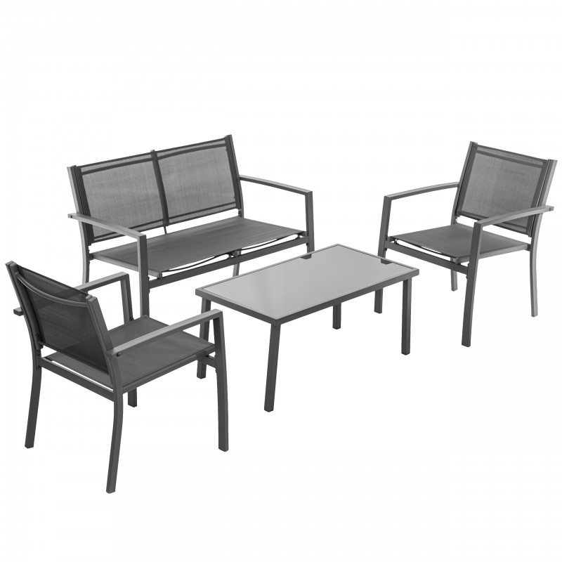 Zestaw mebli ogrodowych PLATINUM sofa 2 krzesła stół