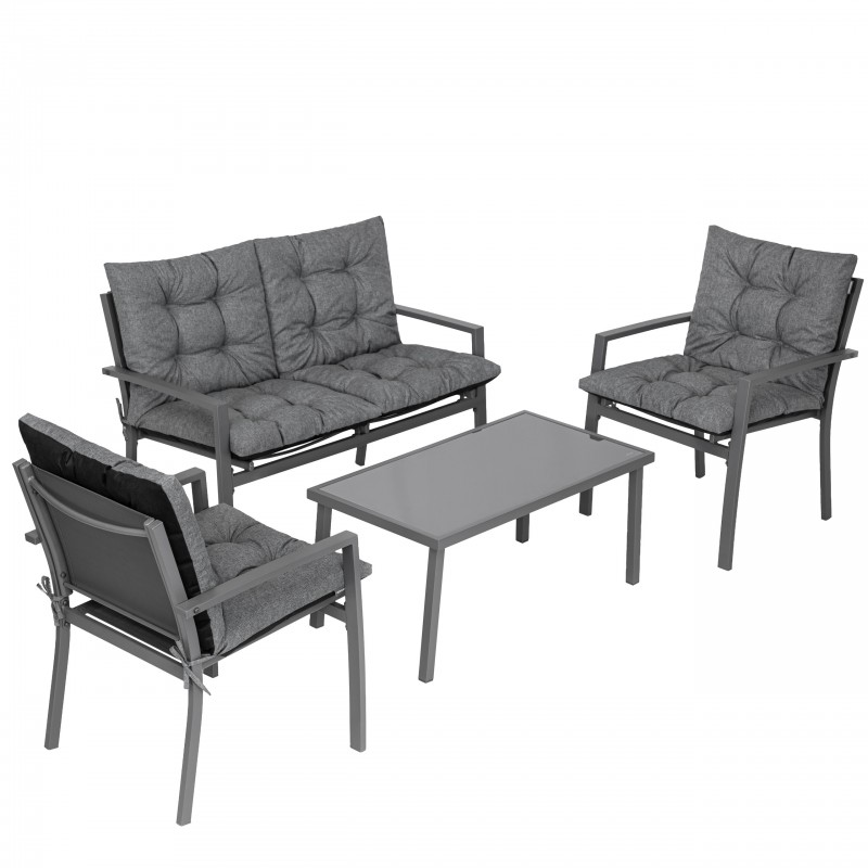 Zestaw mebli ogrodowych PLATINUM sofa 2 krzesła stół