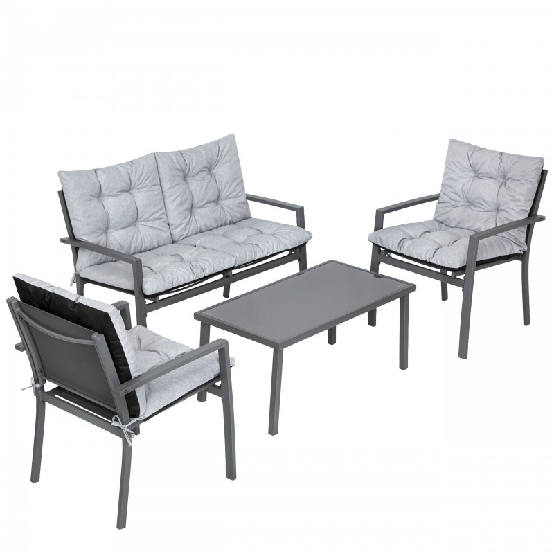 Zestaw mebli ogrodowych PLATINUM sofa 2 krzesła stół