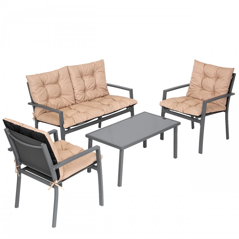 Zestaw mebli ogrodowych PLATINUM sofa 2 krzesła stół