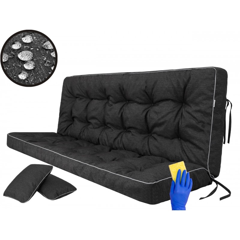 Poduszka na huśtawkę "Pola" z oparciem, 150cm, kolor czarny