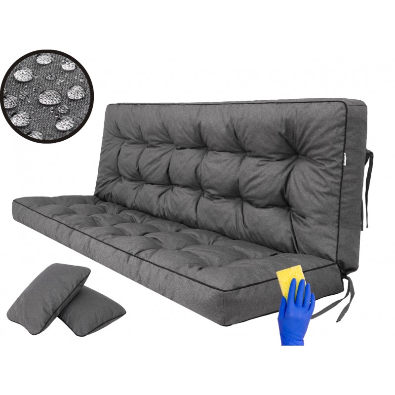 Poduszka na huśtawkę "Pola" z oparciem, 180cm, kolor grafitowy