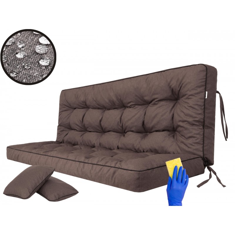 Poduszka na huśtawkę "Pola" z oparciem, 180cm, kolor brązowy