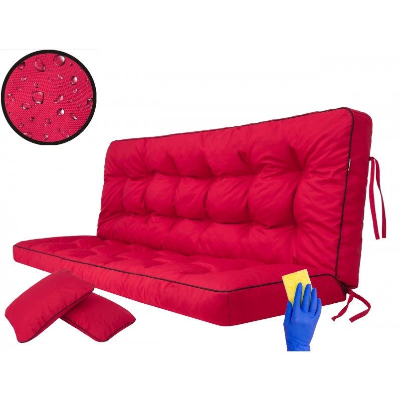 Poduszka na huśtawkę "Pola" z oparciem, 180cm, kolor czerwony