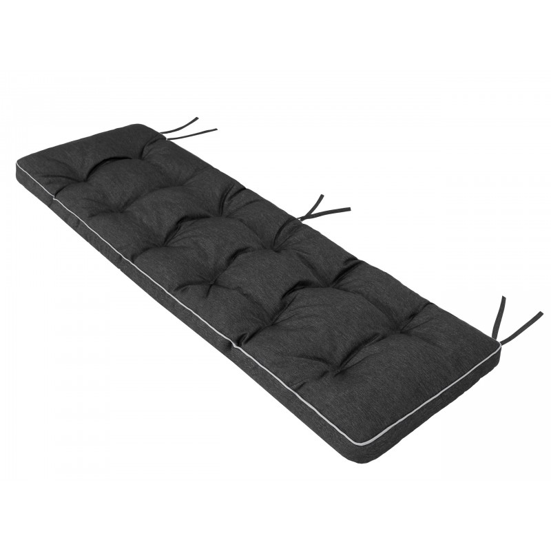 Poduszka na ławkę Etna - Czarny ekolen- 150x50cm