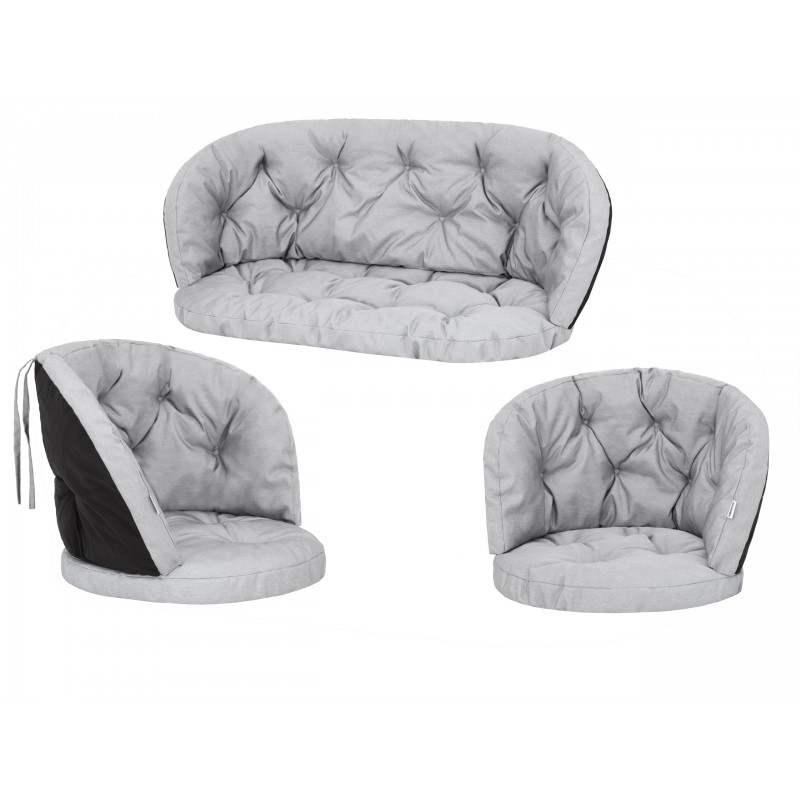 Zestaw poduszek "Amanda" na meble rattanowe 2+1, kolor popielaty