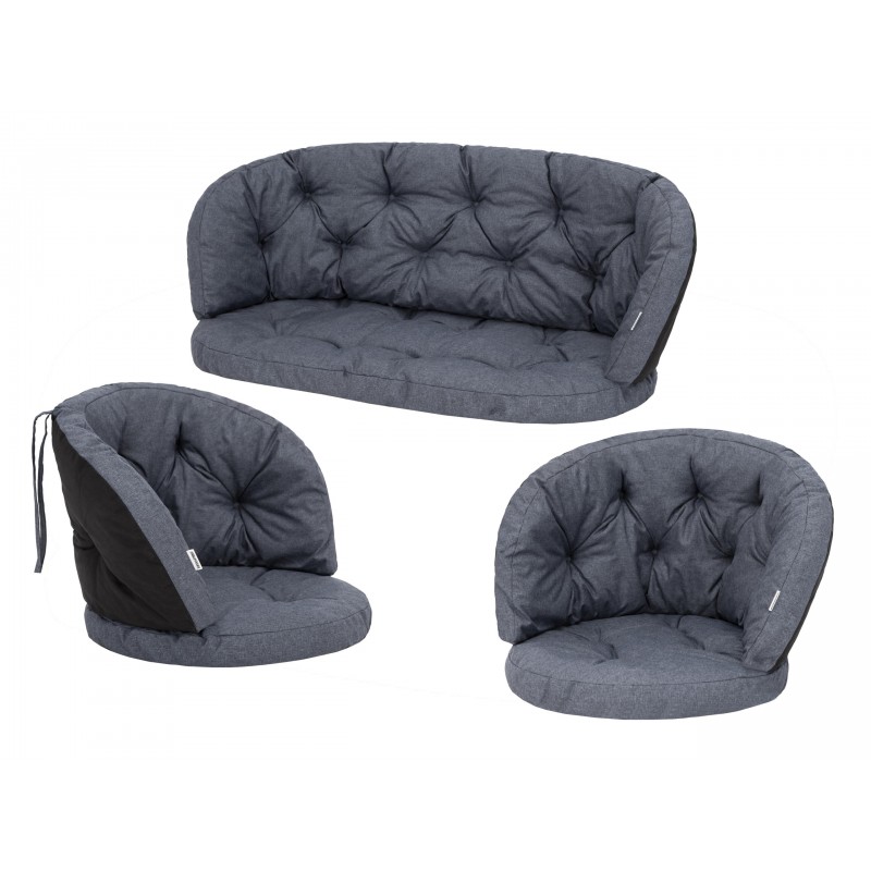 Zestaw poduszek "Amanda" na meble rattanowe 2+1, kolor granatowy