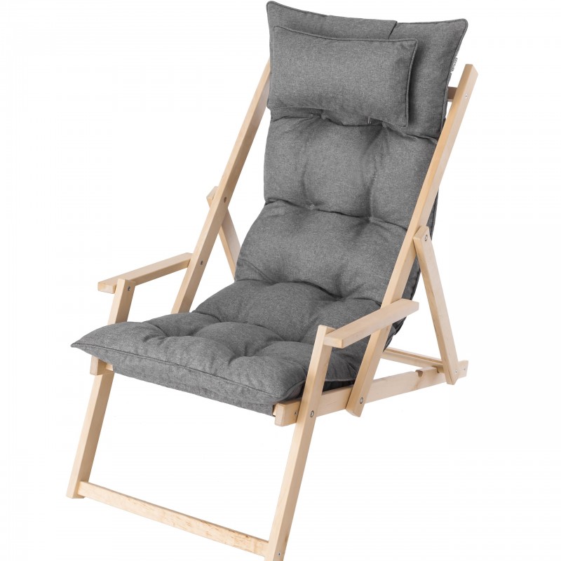 Leżak ogrodowy "Marlena" 195x53cm, kolor grafitowy